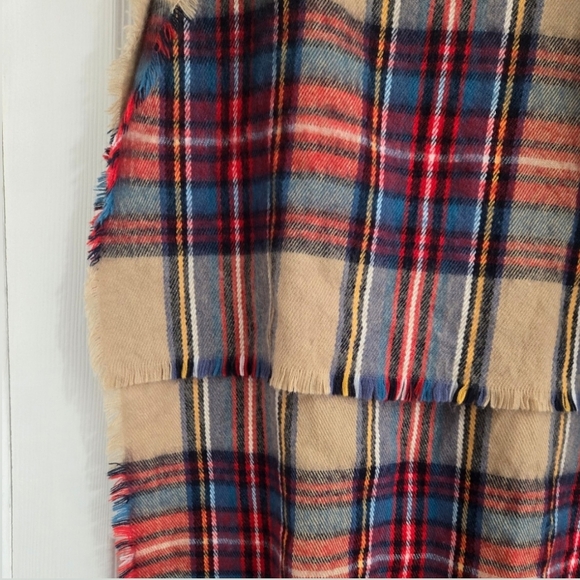 Merona Plaid Scarf Wrap Soft Knitted Long Multi-Color Unisex - Picture 3 of 8